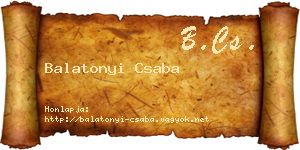 Balatonyi Csaba névjegykártya